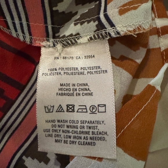 Maeve Anthropologie Ikat Rohana Aztec Popover Blouse Sz 2 Aztec Boho Relaxed Fit - Picture 5 of 10